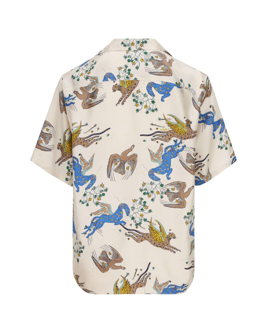 Valentino Printed Short-sleeve Shirt In Gray