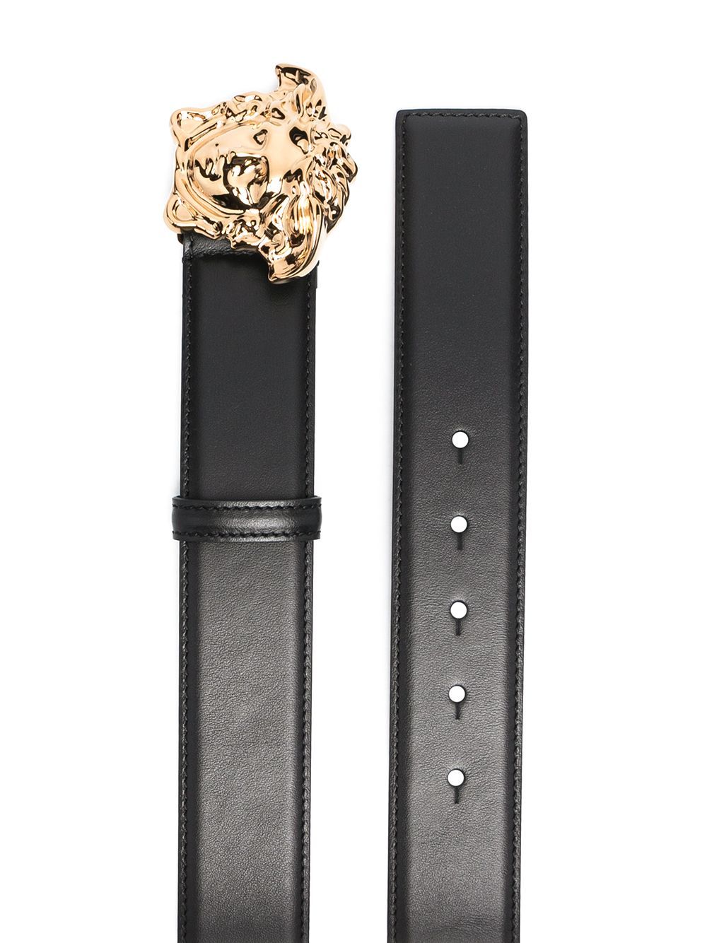 Shop Versace Medusa-plaque Buckle-fastening Belt In Black