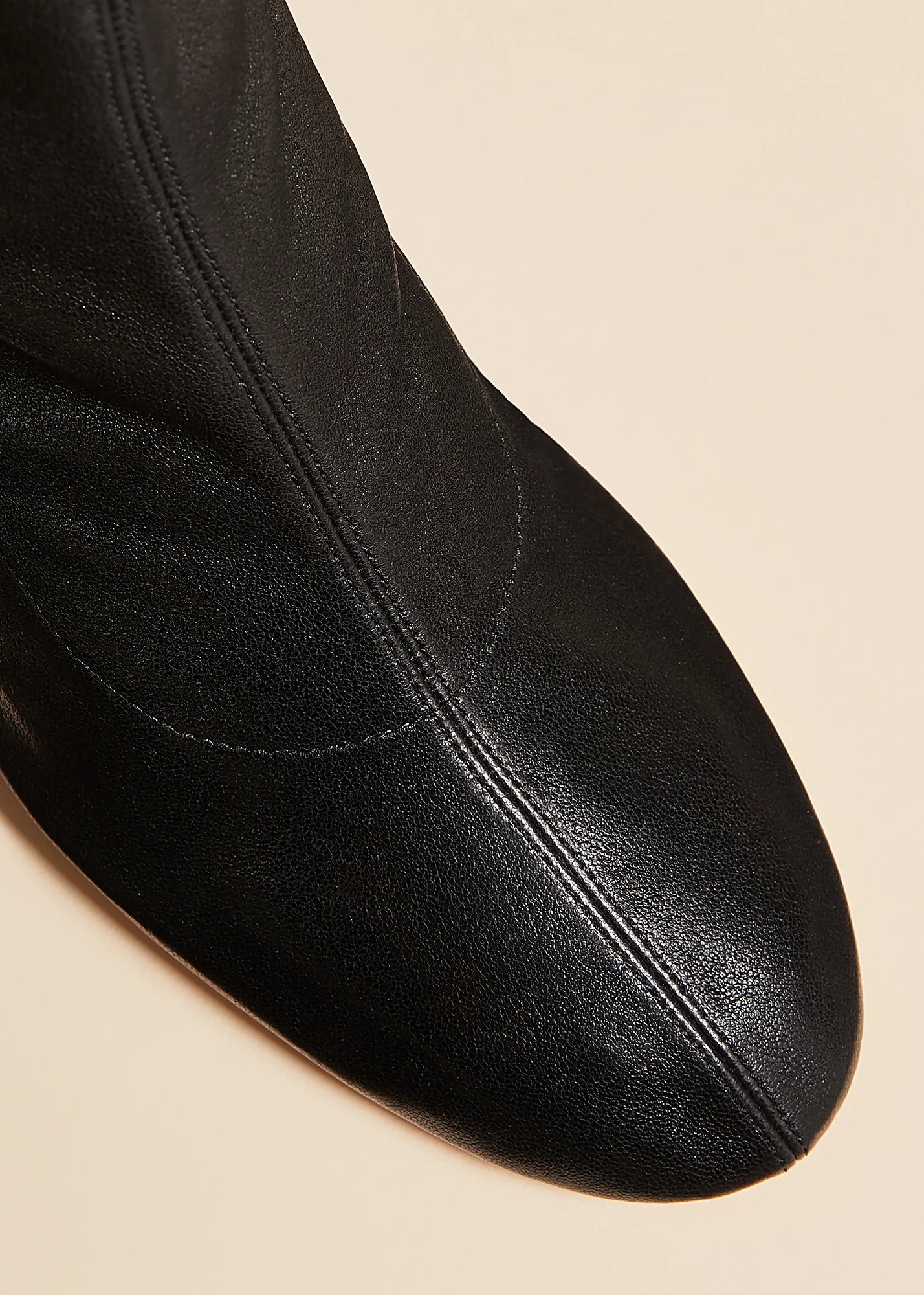 Khaite Chic Ballerina-inspired Leather Boots 85 In Black