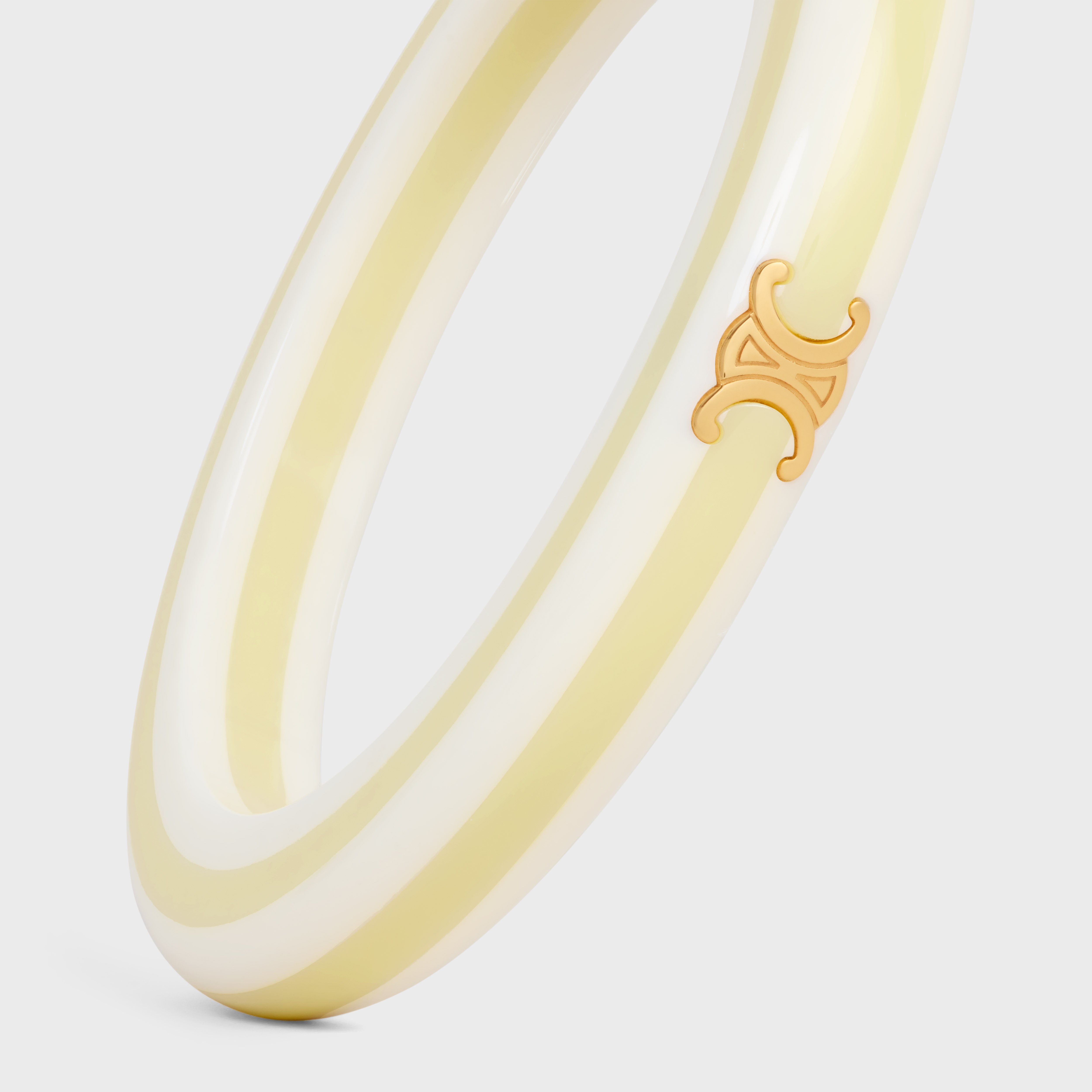 Celine Sorbet Bangle In Resin And Brass With Gold Finish In Gold