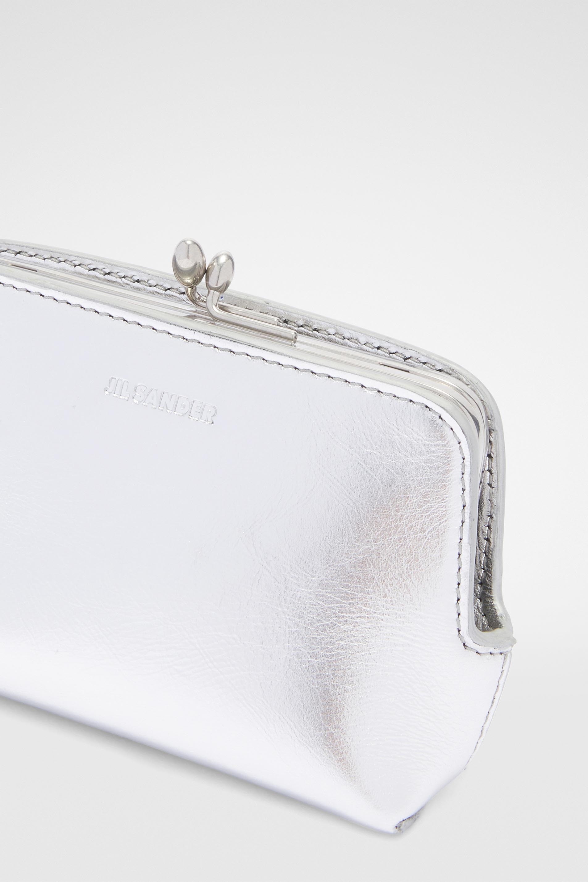 Jil Sander Goji Micro Metallic Leather Bag In White