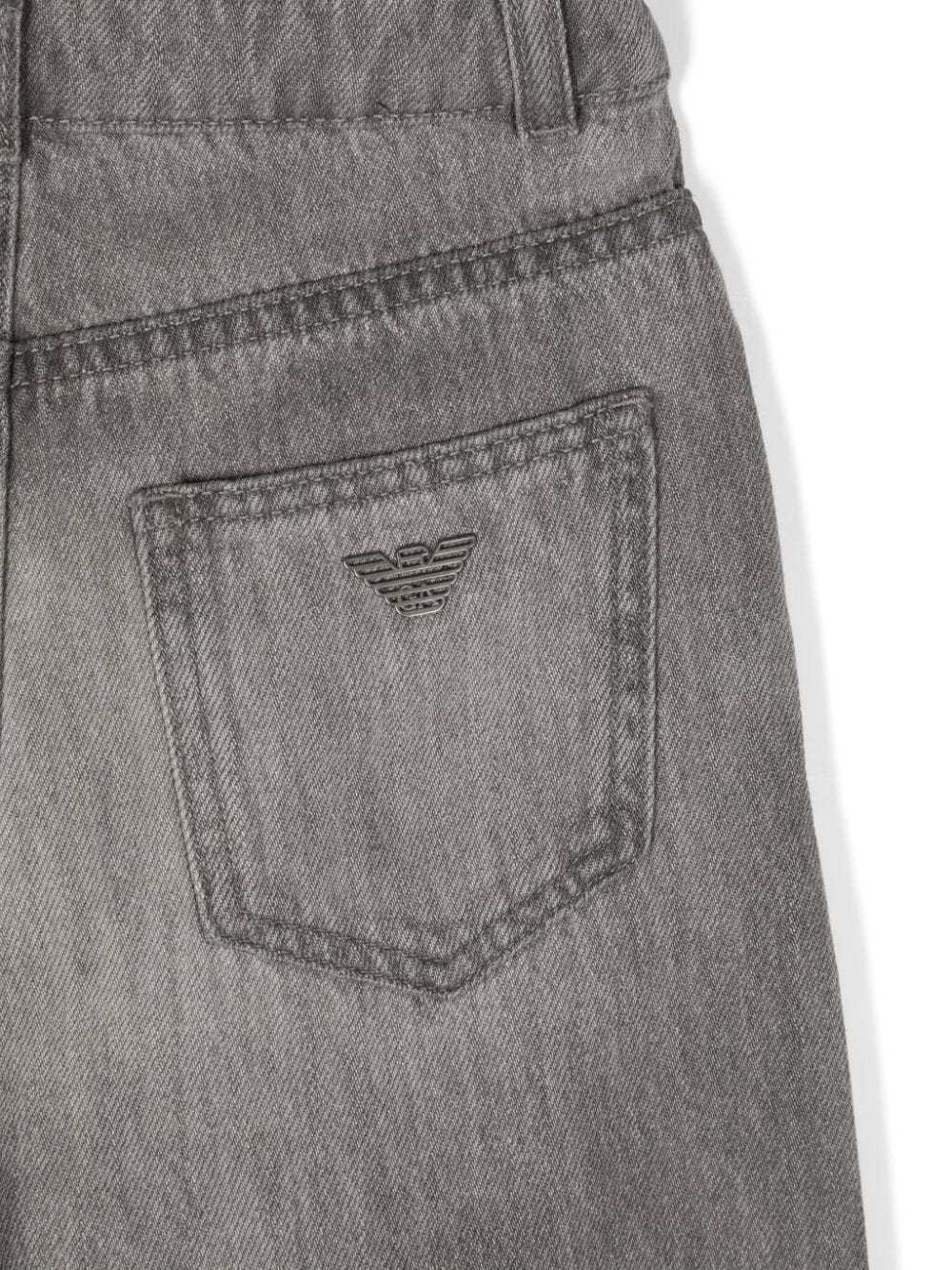 Emporio Armani Distressed Tapered Jeans In Gray