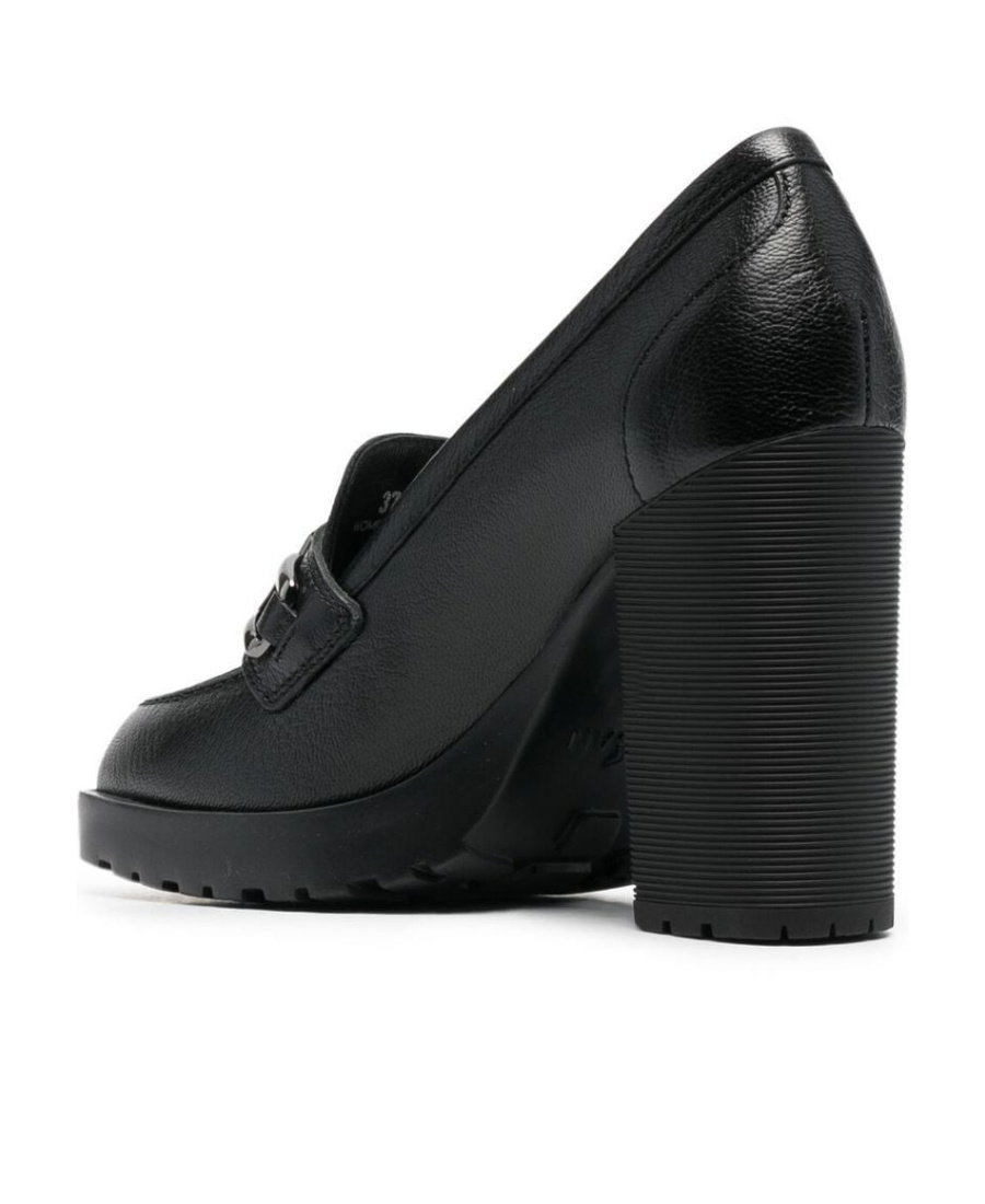 Hogan H623 Logo-plaque Loafer Pumps In Black