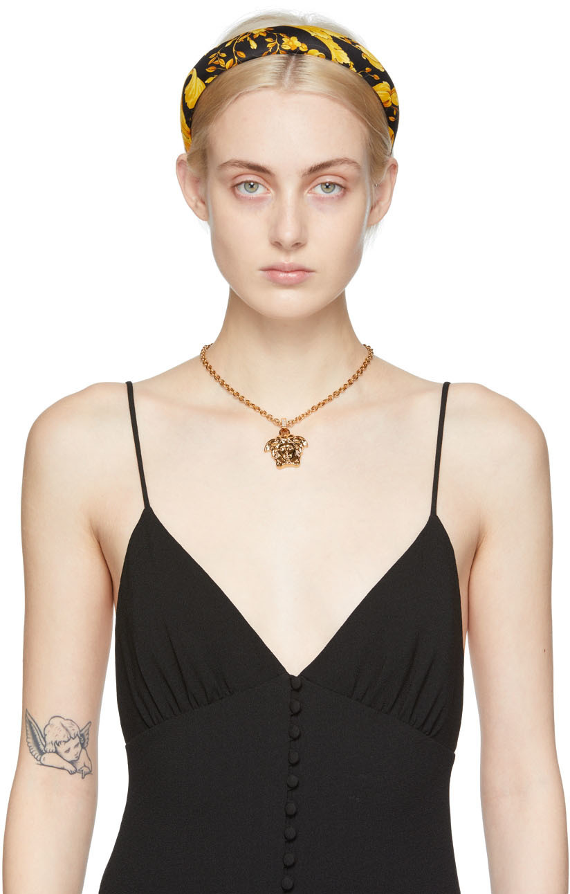 Versace Jellyfish Necklace With Crystals Accessories In Gold