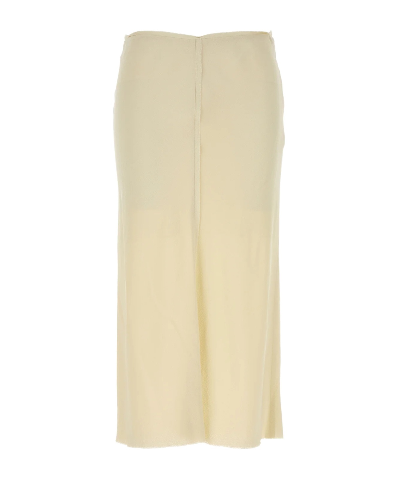 Ami Alexandre Mattiussi Stretch Viscose Skirt Featuring Back Slit In Green