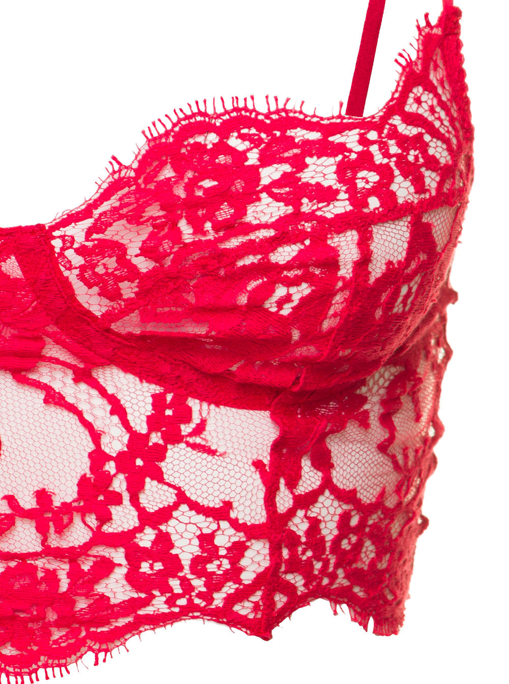 Dolce & Gabbana Lace Bralette Top In Red