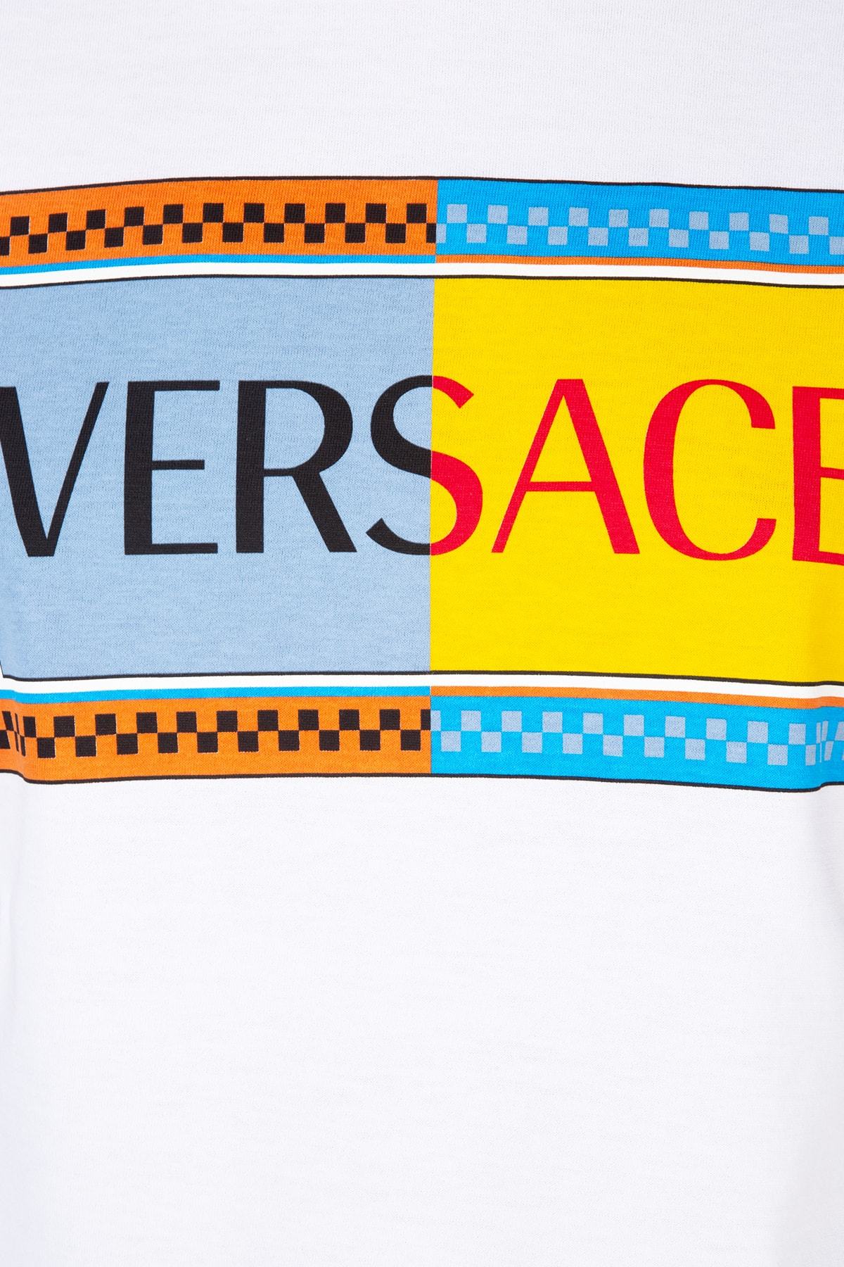 Versace Logo Printed T-shirt In White