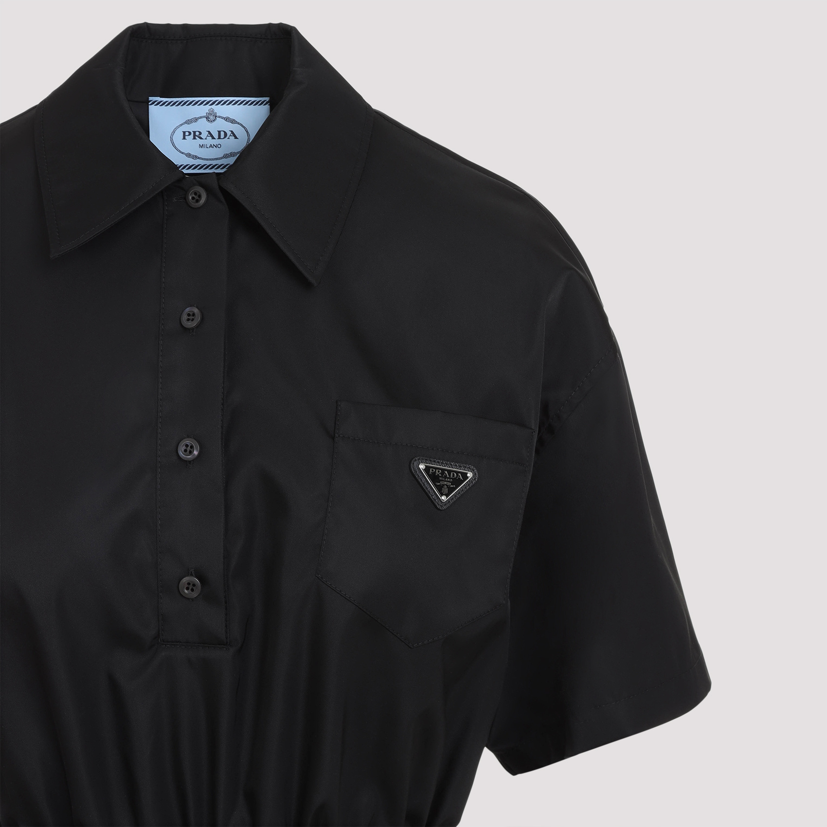 Prada Jacquard Poplin Dress In Black