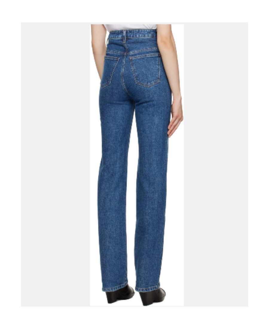 Khaite Danielle High Waist Straight Leg Jeans In Blue