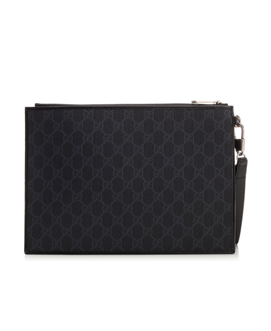 Gucci Gg-canvas Clutch Bag In Black