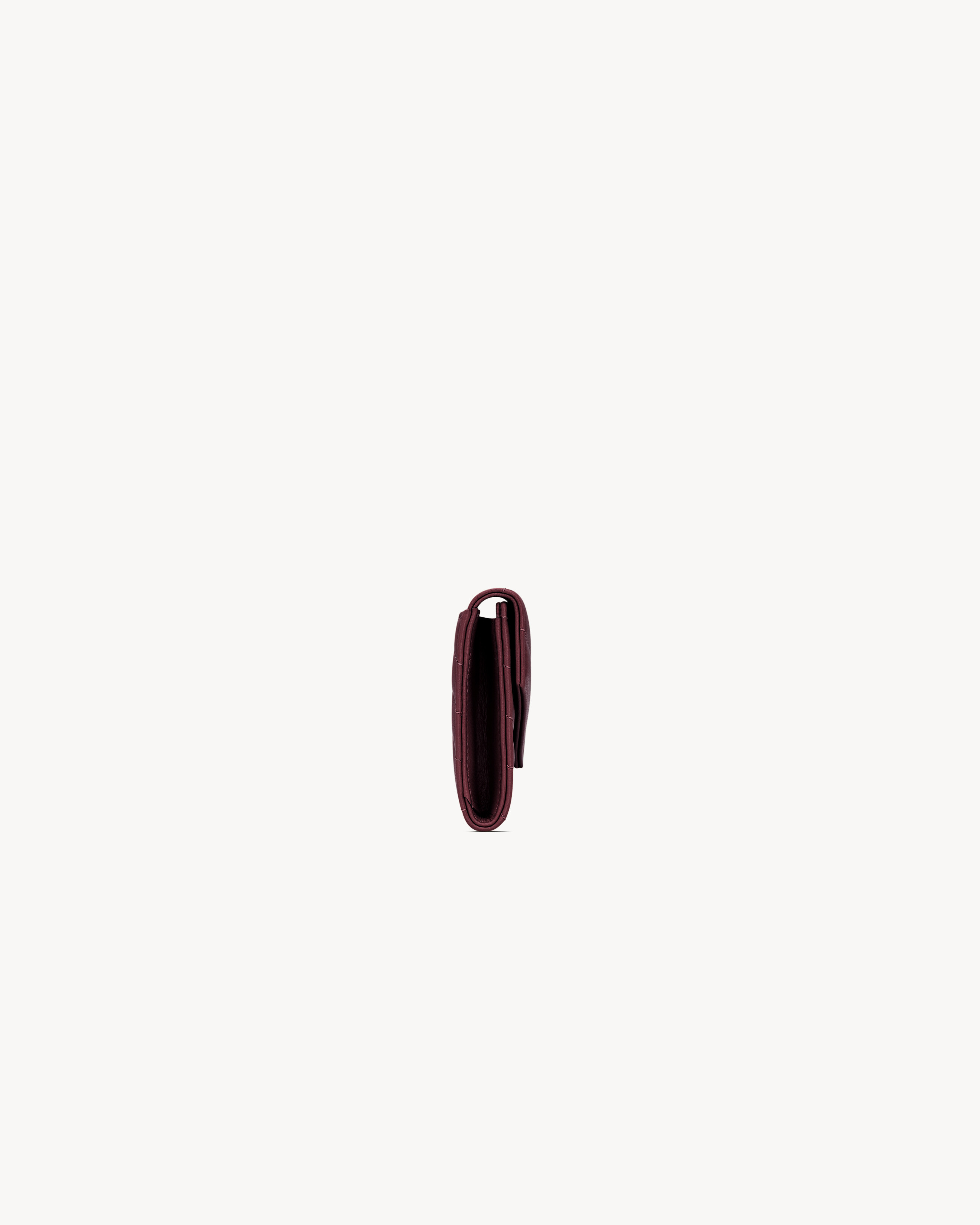 Saint Laurent Cassandre Wallet In Lambskin In Burgundy