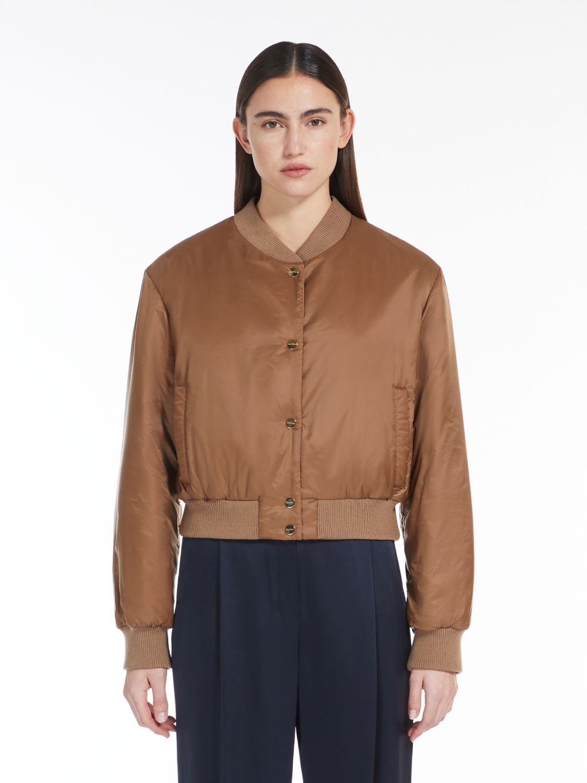 Max Mara Long-sleeved Casual Jacket In Brown