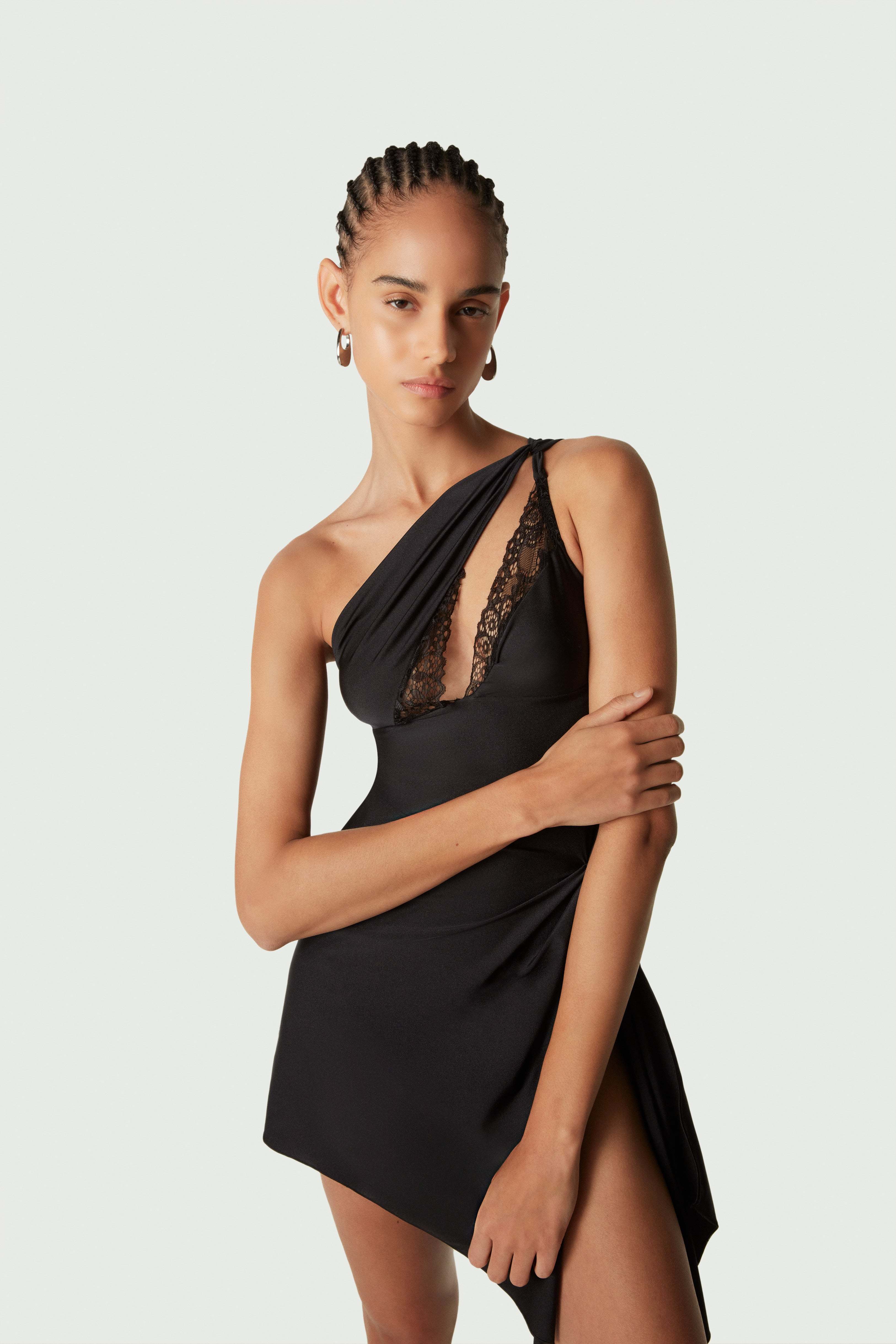 Coperni Suspender Dress In Black