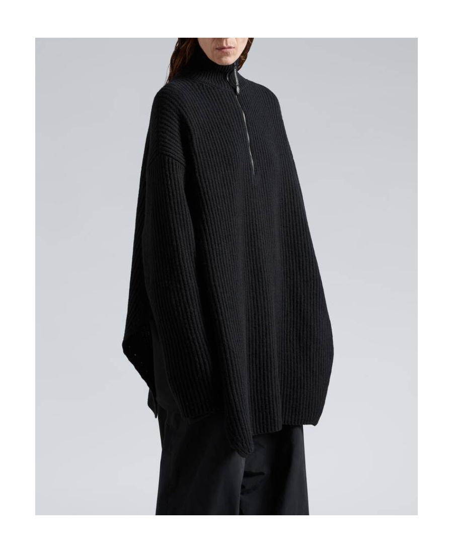 BALENCIAGA BALENCIAGA HALF-ZIP HIGH NECK PONCHO 