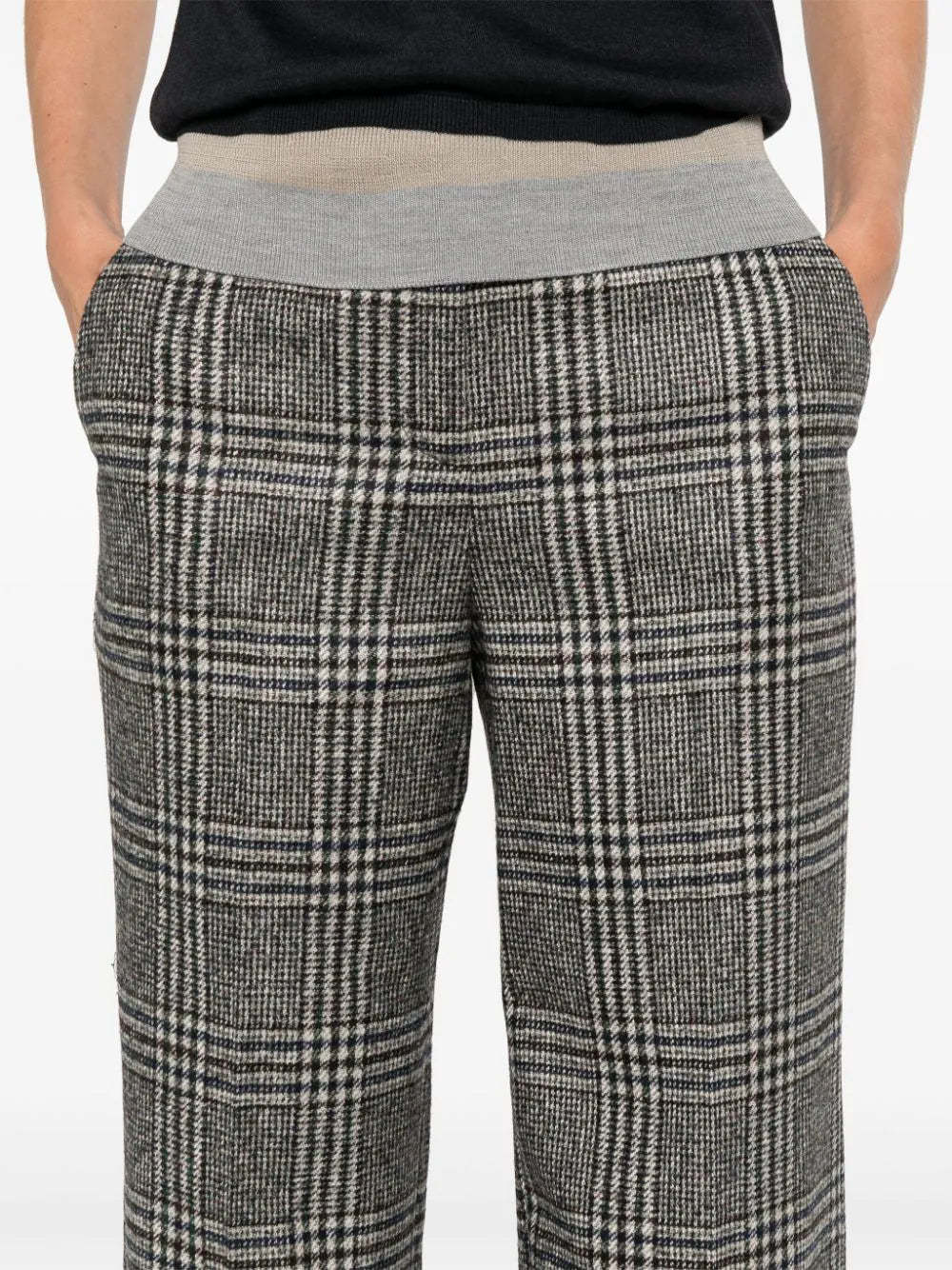 Lorena Antoniazzi Checkered Trousers In Gray