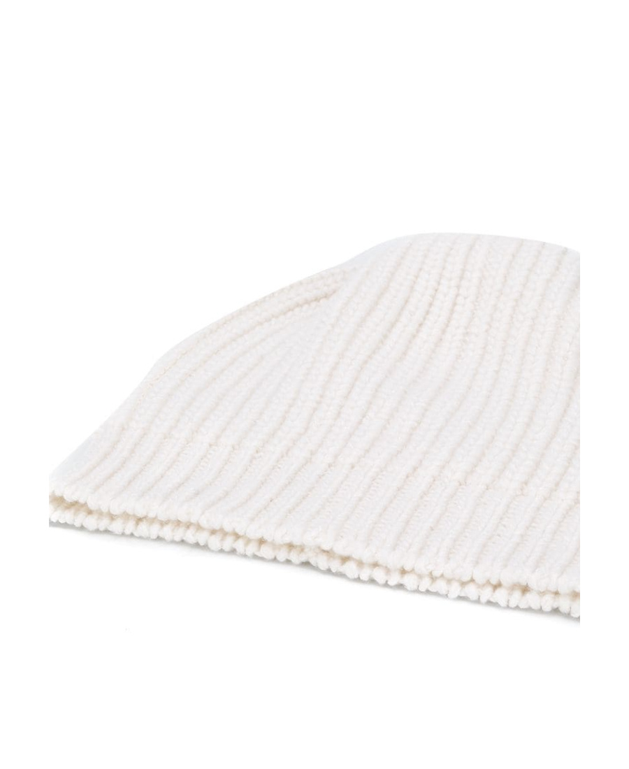 Brunello Cucinelli Plain Cable-knit Beanie In White