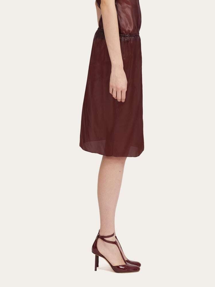 Shop Ferragamo Organza Short Skirt In Red