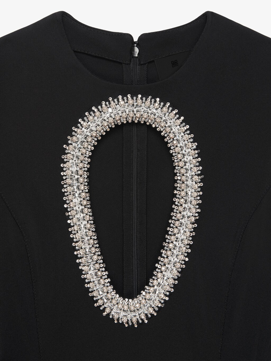 Givenchy Evening Dress In Knit With Pearls And Crystals In Black