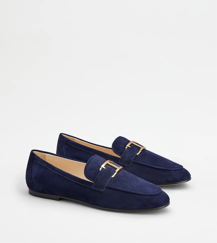 Tod's T Timeless Loafers In Suede In Blue