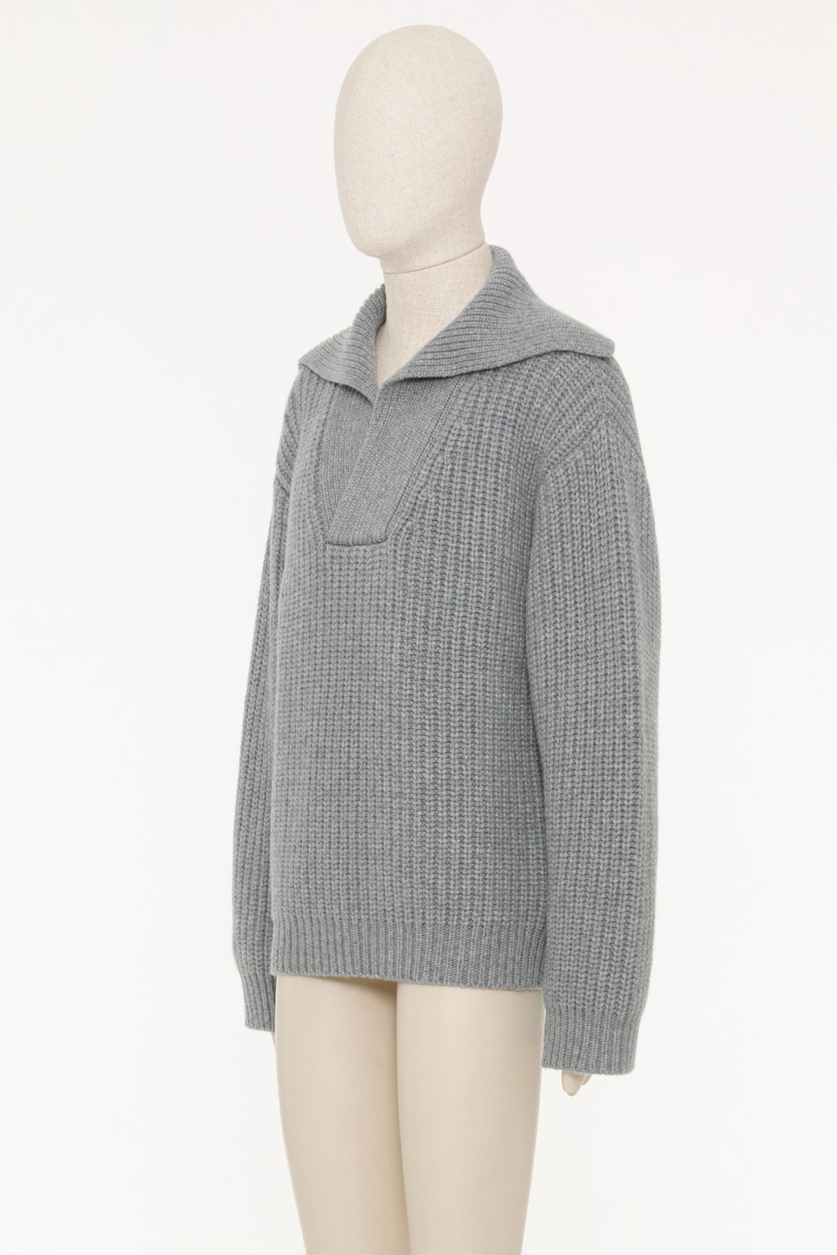 Shop Valentino V-neck Long-sleeved Jumper In Gray