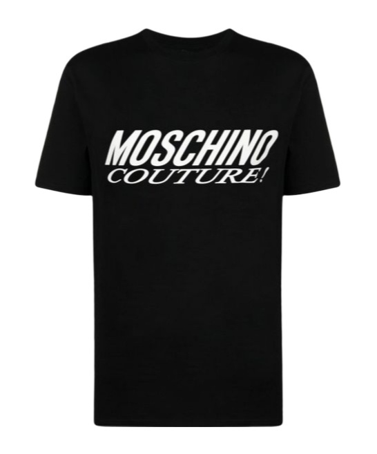 Moschino Logo Cotton Blend T-shirt In Black