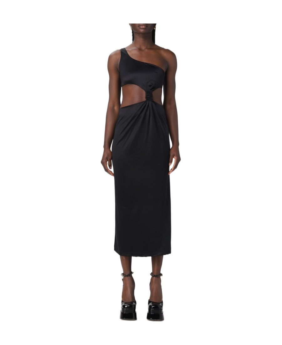 Versace Belize Cut-out Midi Dress In Black