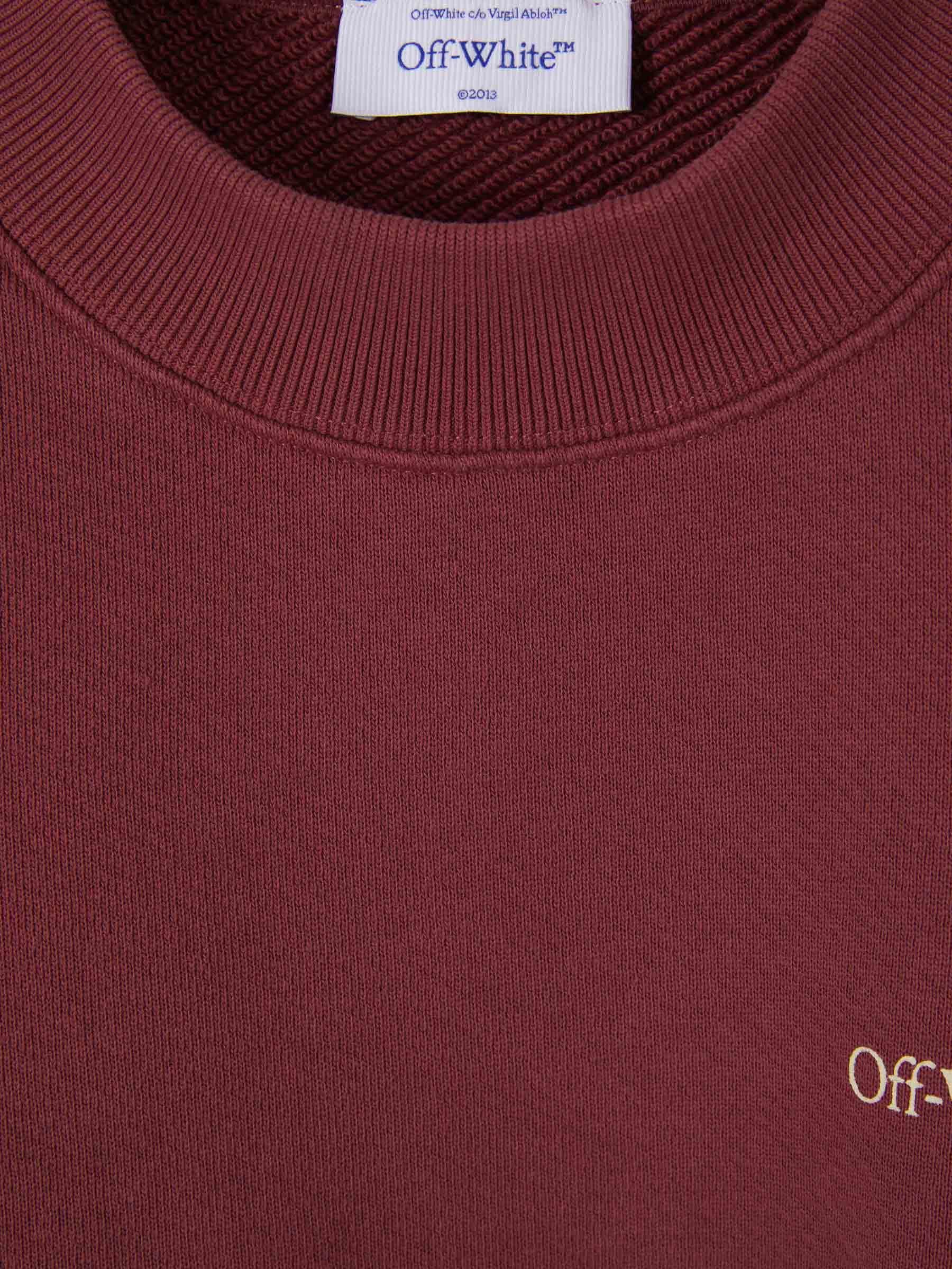 Off-white Logo-print Crew-neck Sweatshirt In Red