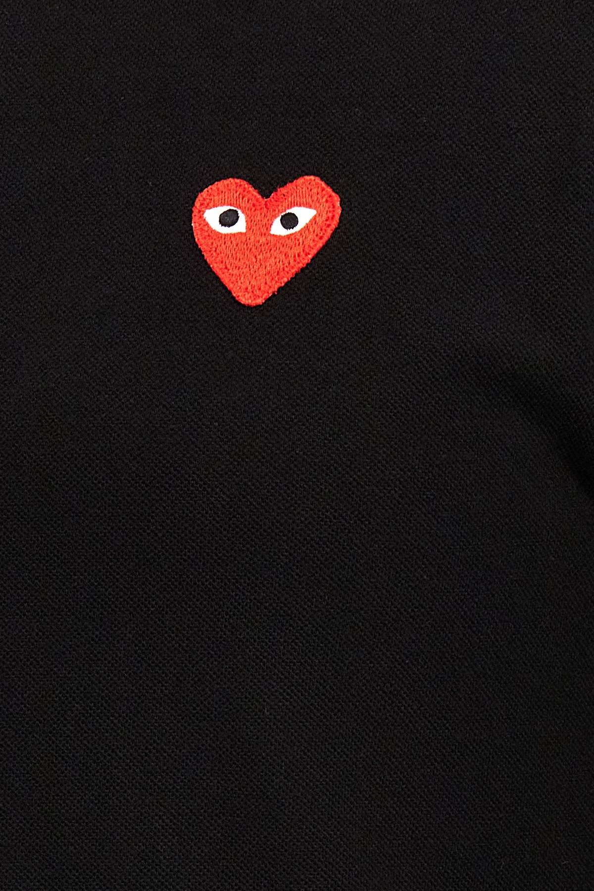 Comme Des Garçons Play Polo Shirt With Ribbed Collar And Straight Hem In Black