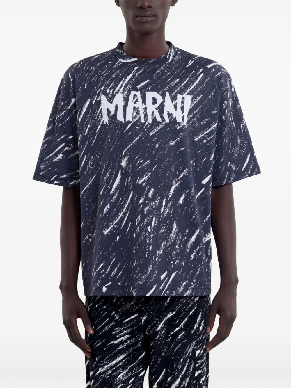 Marni Men's Logo Print T-shirt In Black