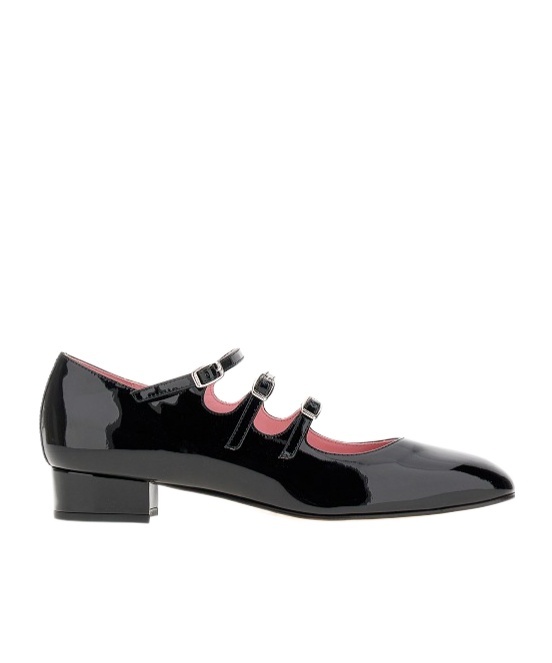 Shop Carel Paris Square Toe Low-heeled Shoes In Black