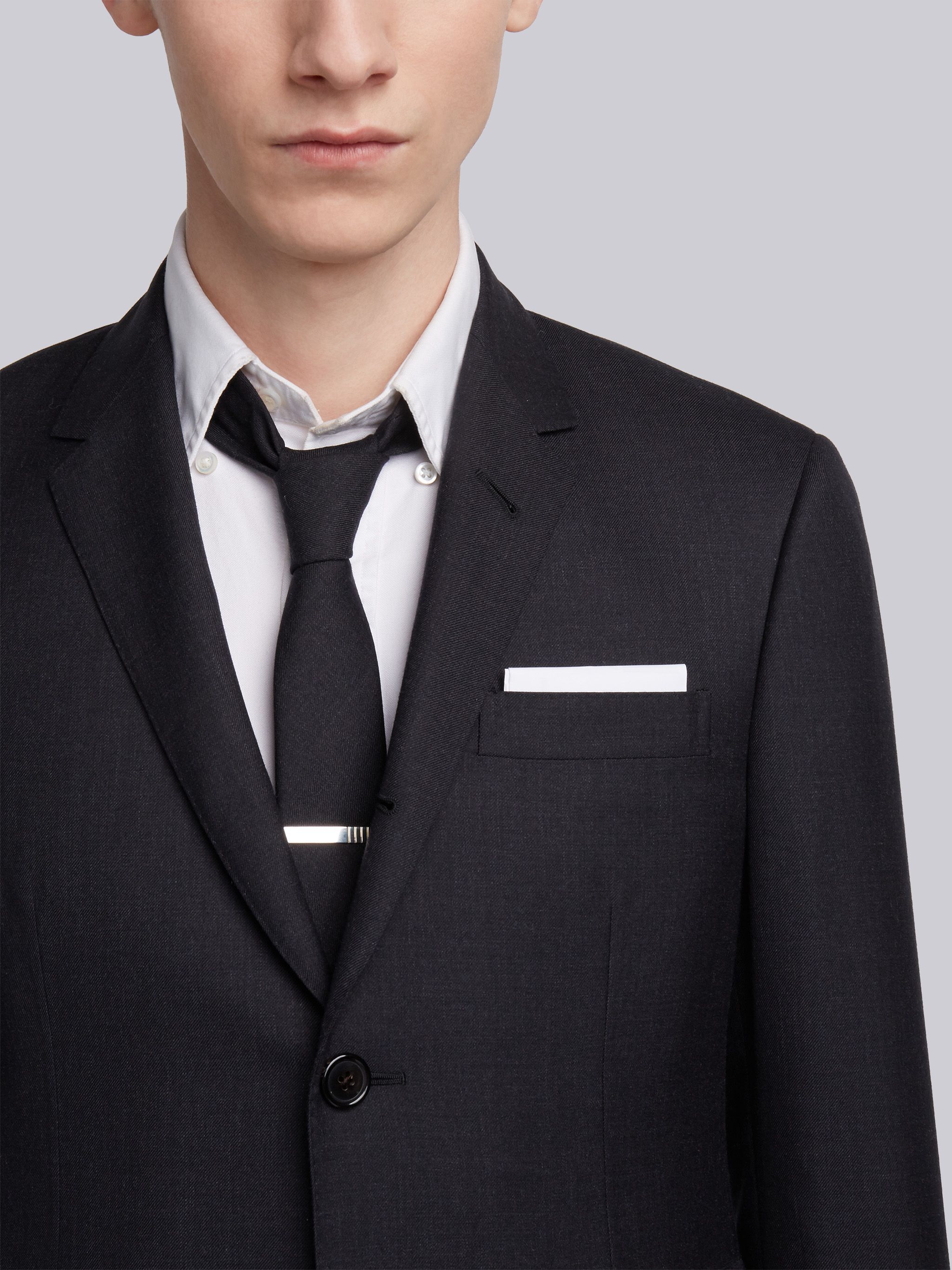 Thom Browne Super 120s Twill Suit With Tie In Black