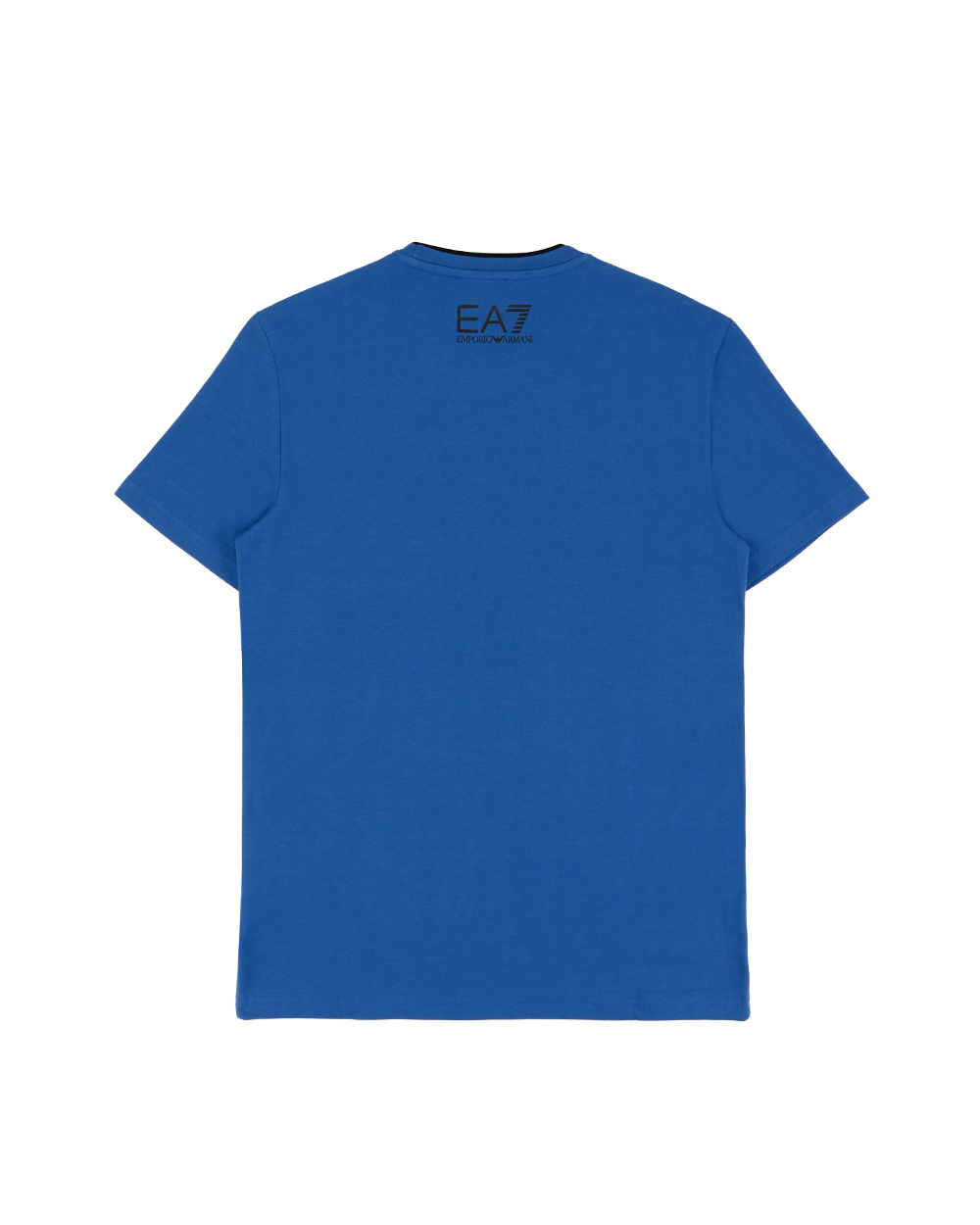 Ea7 Logo T-shirt With Round Neck In Blue
