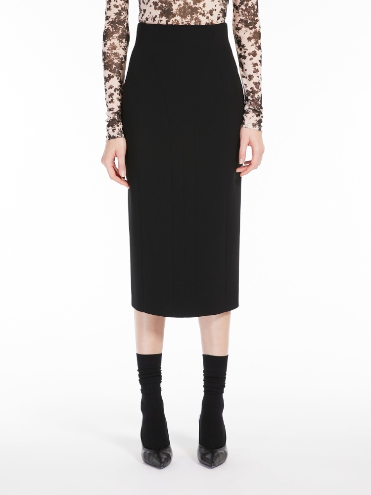 Max Mara Cuddy Fabric Tight Half Skirt In Black