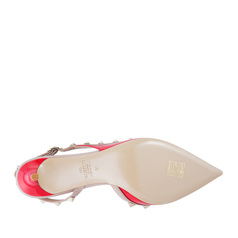 Valentino Pointed Rivet High-heeled Sandals In Red