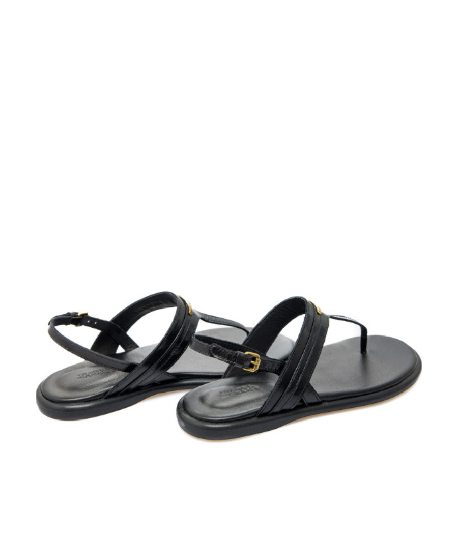 Isabel Marant Round Head Flat-soled Sandals In Black