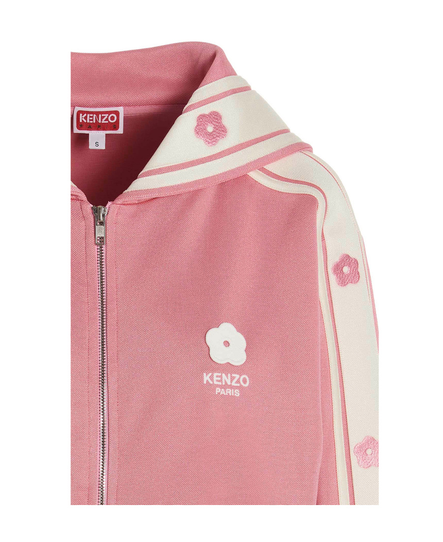 Kenzo Logo Embroidery Bib Sweatshirt In Pink