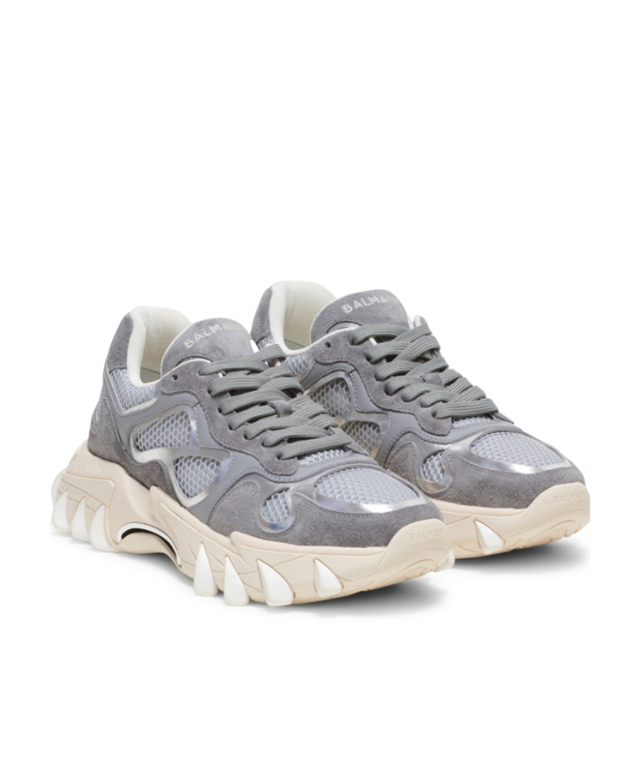 Balmain B-east Panelled Low-top Sneakers In Gray