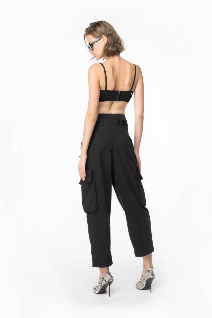 Pinko Ronfare Cargo Trousers In Black