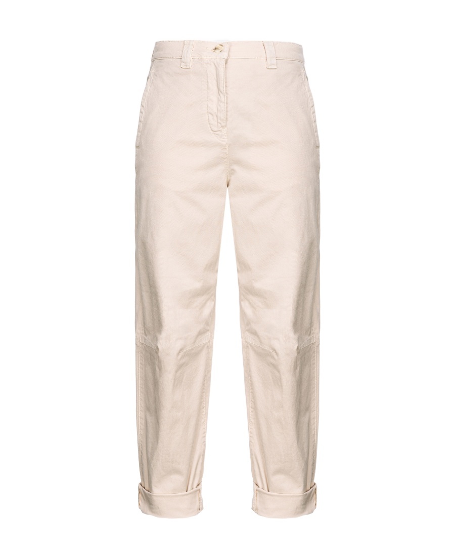 Pinko High-waist Cropped Trousers In Nude