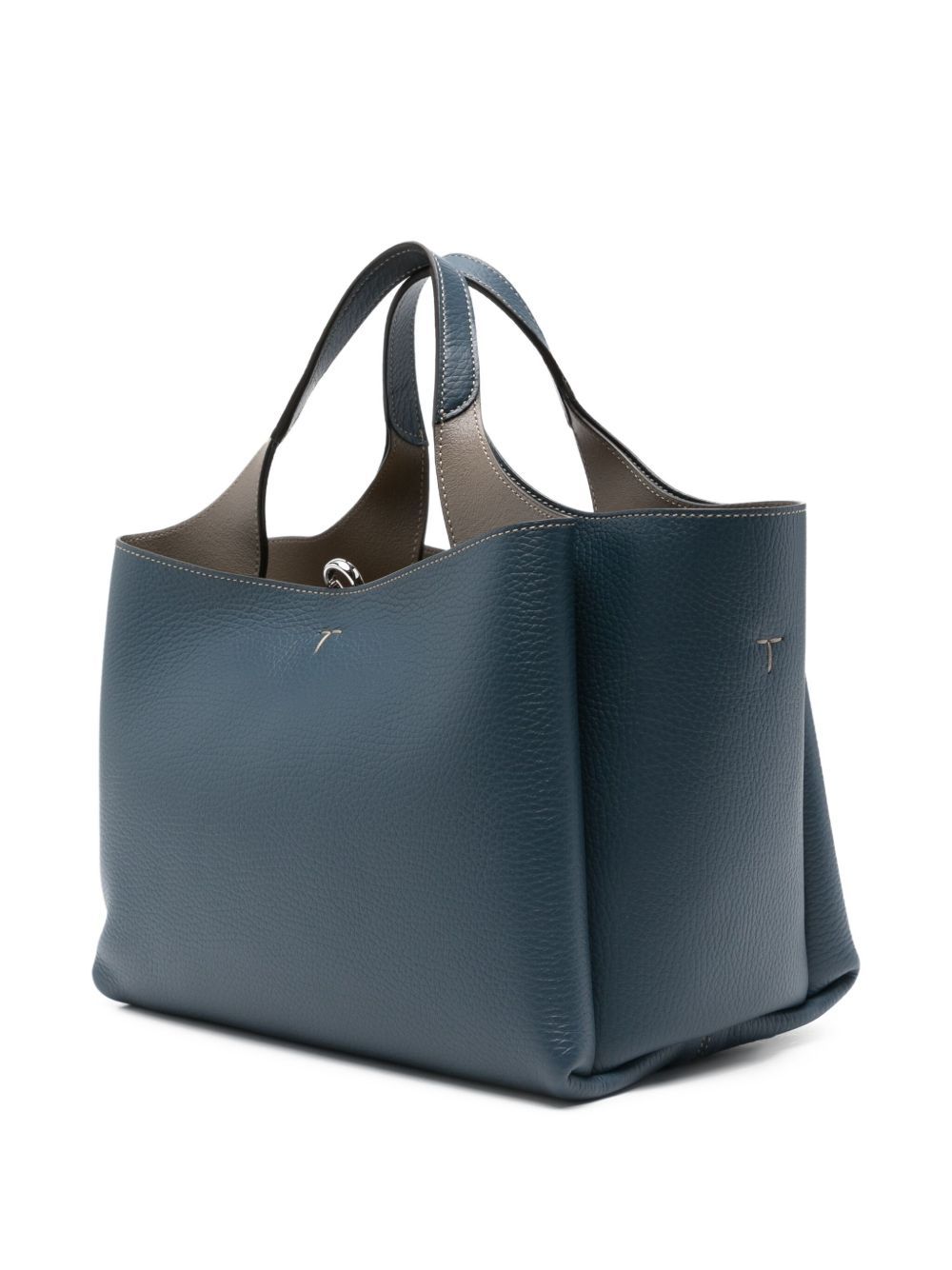 Tod's Mini Leather Shopping Bag In Blue