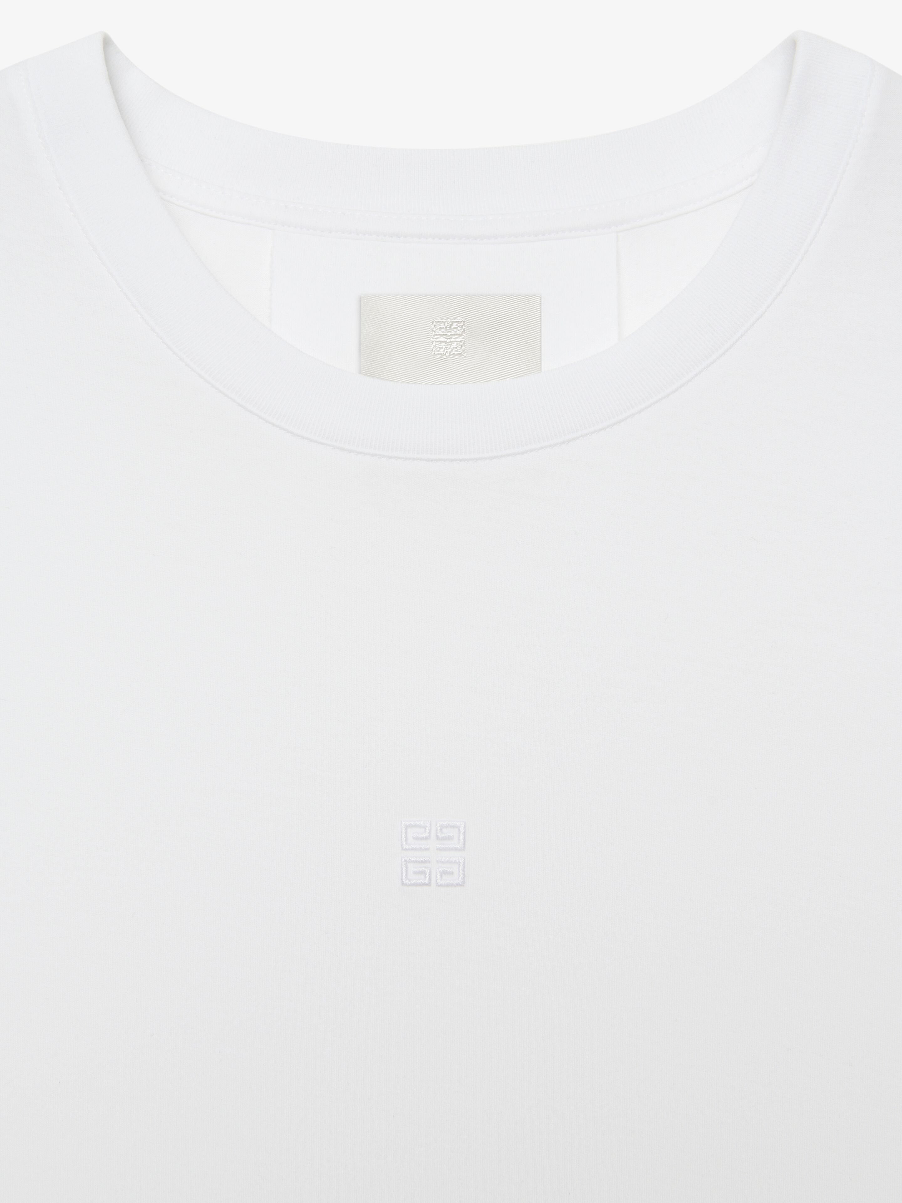 Givenchy 4g-embroidered Cotton T-shirt In White