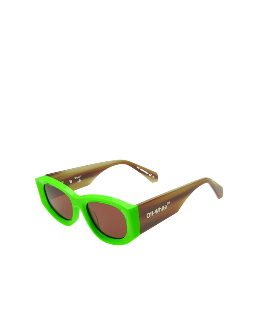 Off-white Logo-print Sunglasses In Green