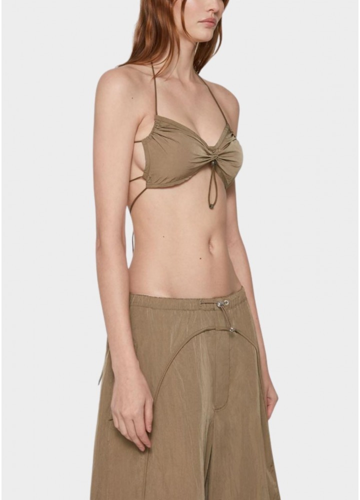 Shop Misbhv Drawstring Strap Bra Top In Brown