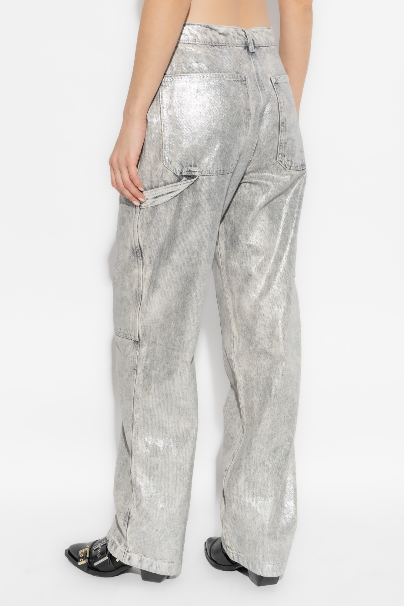 Allsaints Denim Trousers In Gray