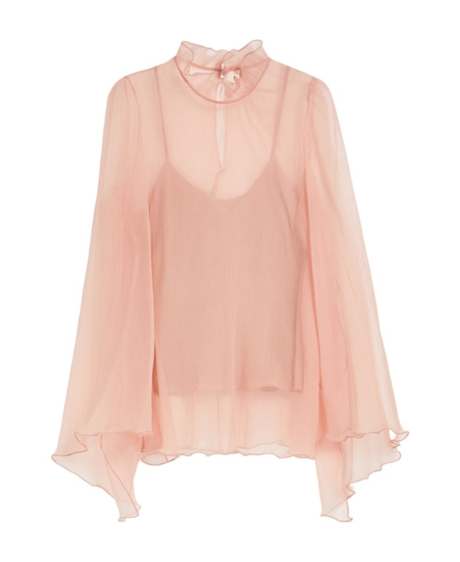 Max Mara Maniero Logo Blouse In Pink