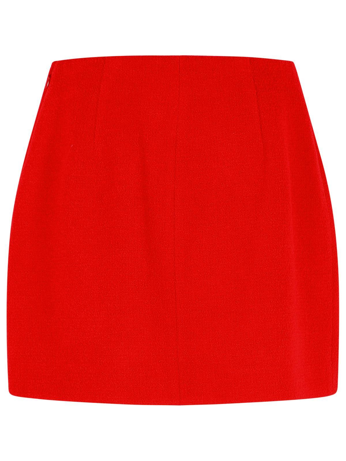 Balmain Side Zip Skirt In Red