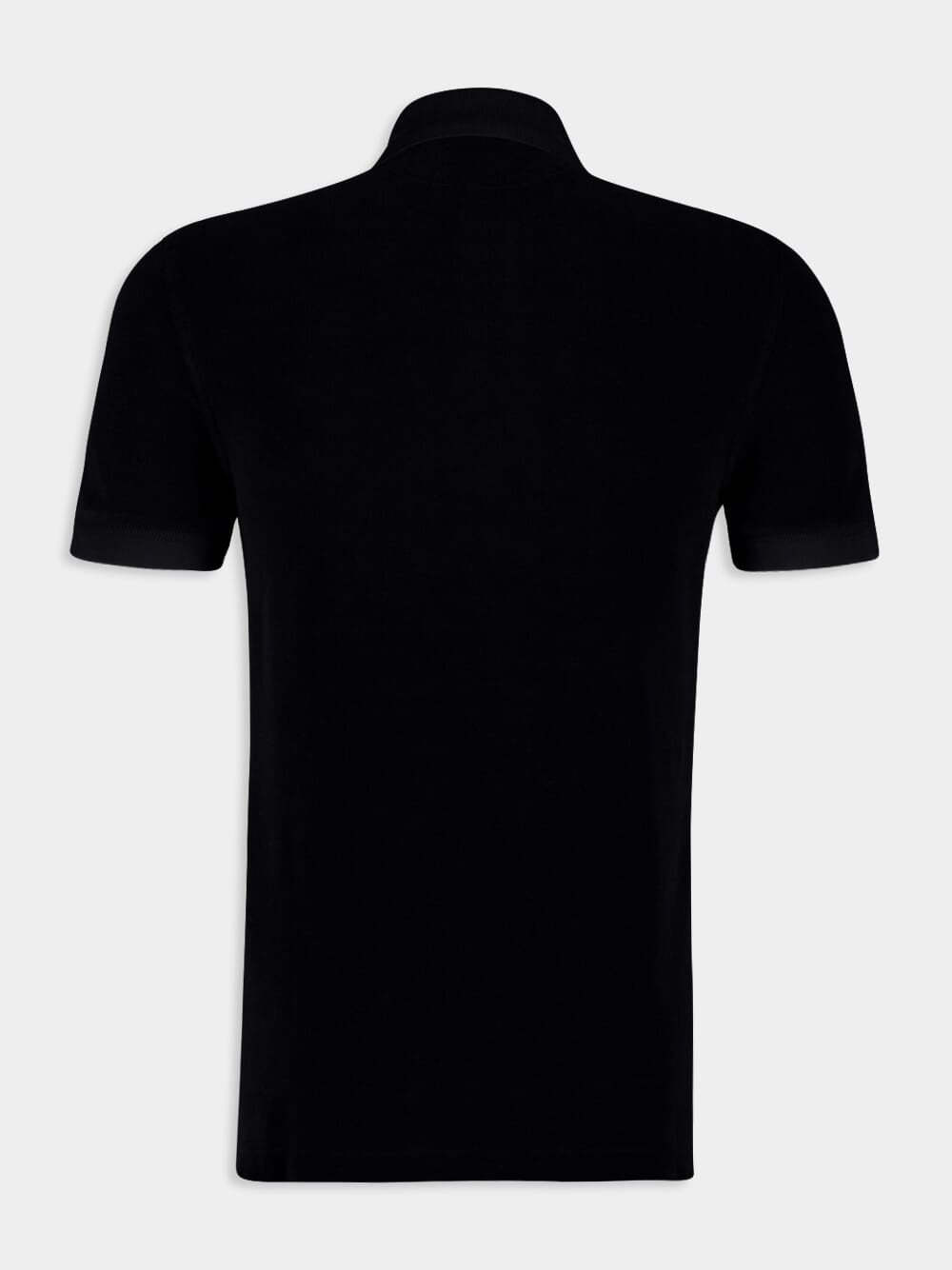 Tom Ford Towelling-finish Polo Shirt In Black