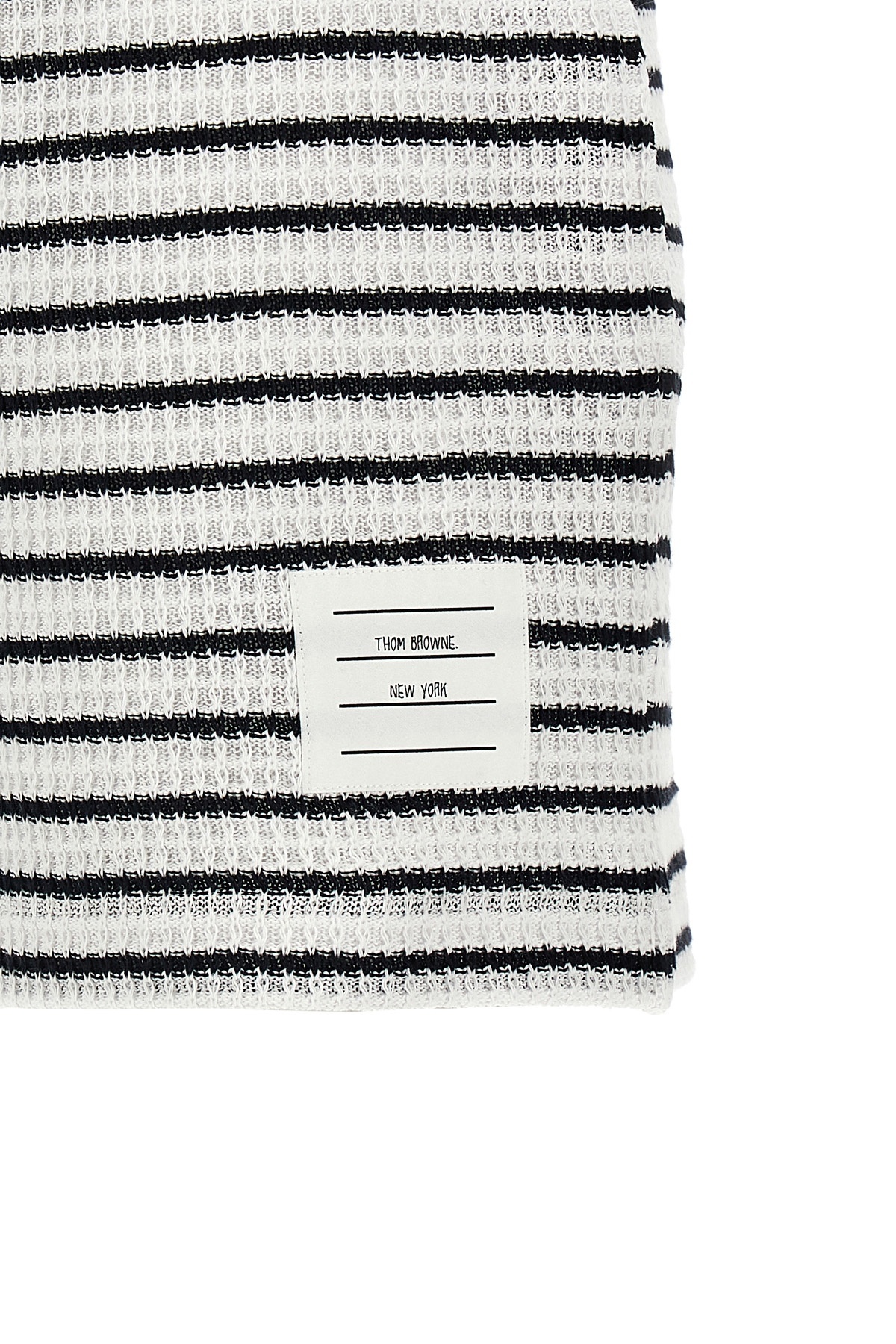 Thom Browne Striped Cotton Shorts With Adjustable Drawstring In Blue