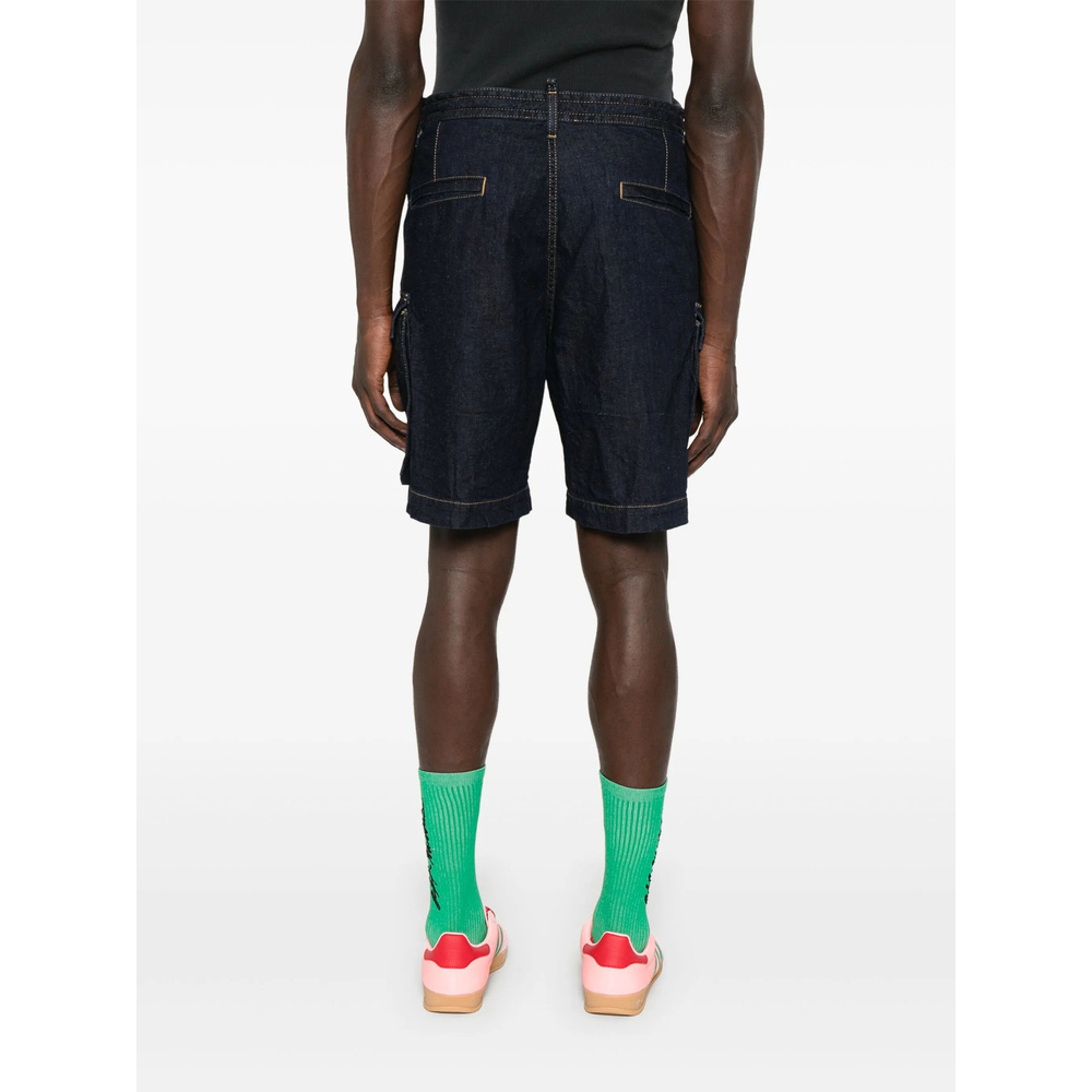 Shop Dsquared2 Denim Cargo Shorts In Black