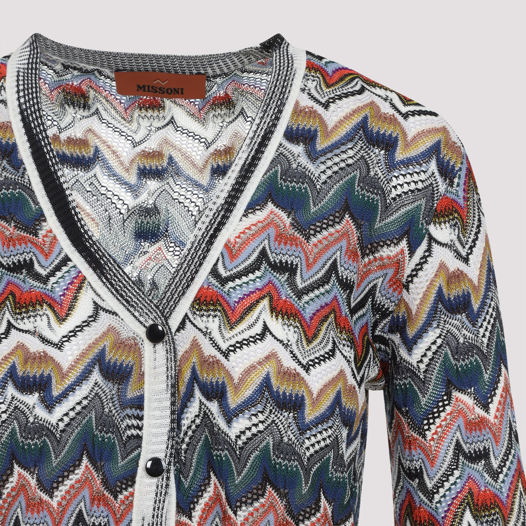 Missoni Womens Multicolor Tones Chevron V-neck Knit Cardigan In Multi